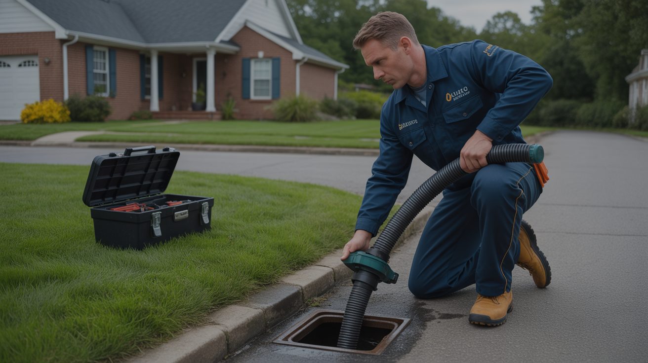 Sewer Line Repair technician working on-site in Mississauga